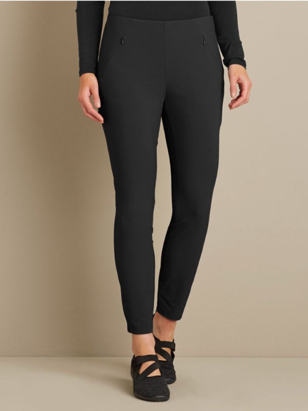 DULUTH TRADING CO Women's NEW Flexcellent Skinny Leg Ankle Pants Black | Size 10